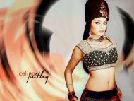 ActressHDWallpapers: Celina Jaitley Black And White Face Close Up WallPaper