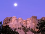 Moon over Mount Rushmore, South Dakota